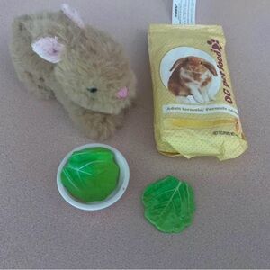 Plush Brown Hamster Toy with Green Leaf Accessories
